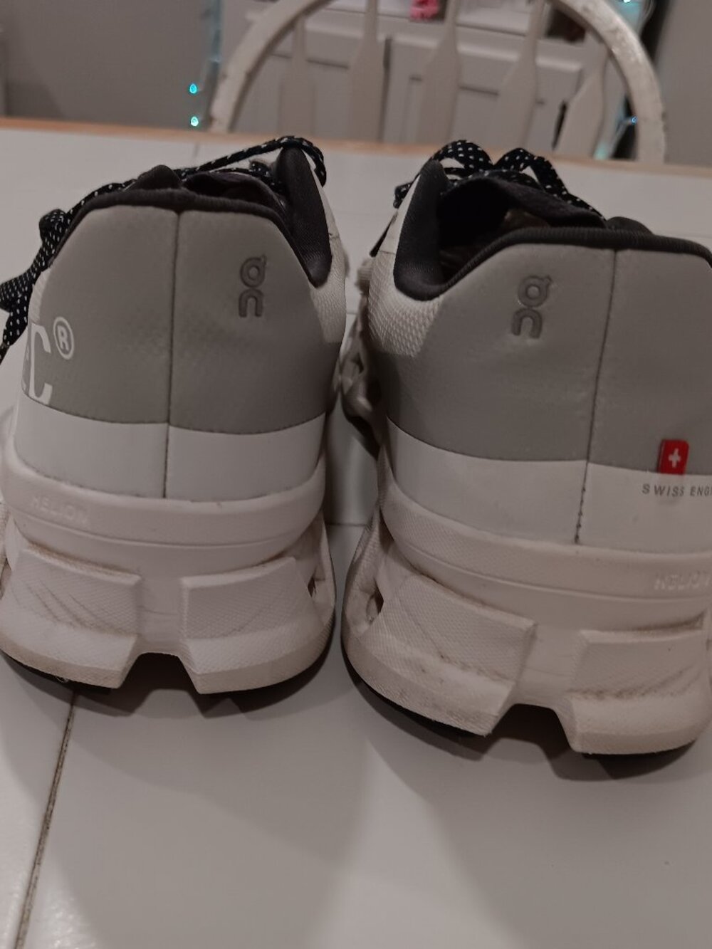 On Cloudmonster running shoes / White & Black / Size W10 - Picture 2 of 8